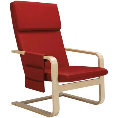 Bakaji Ergonomischer Roter Baumwoll-Sessel - Relaxmöbel Bakaji Ergonomischer Roter Baumwoll-Sessel - Relaxmöbel