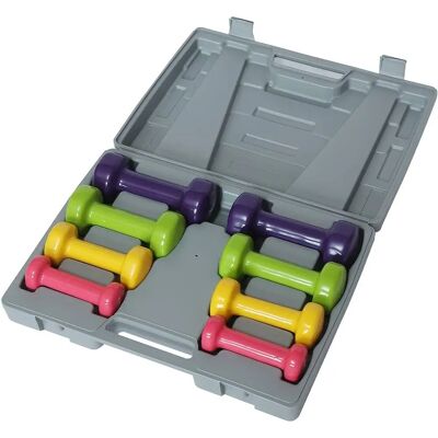 Bakaji - Ensemble d'haltères avec étui 2x0,5kg+2x1kg+2x1,5kg+2x2kg - Équipement de fitness Bakaji - Ensemble d'haltères avec étui 2x0,5kg+2x1kg+2x1,5kg+2x2kg - Équipement de fitness