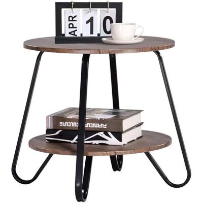 Bakaji Moderne Ronde Zwarte Salontafel - Salontafel Bakaji Moderne Ronde Zwarte Salontafel - Salontafel
