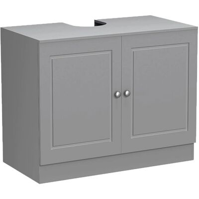 Bakaji Armoire sous lavabo grise pour salle de bain - Meuble lavabo Bakaji Armoire sous lavabo grise pour salle de bain - Meuble lavabo