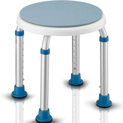 BAKAJI Tabouret de Douche Pivotant - Réglable, Antidérapant, Compact BAKAJI Tabouret de Douche Pivotant - Réglable, Antidérapant, Compact