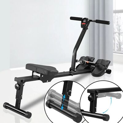 Rameur Pliable Bakaji avec 12 Niveaux de Résistance - Équipement de Fitness Rameur Pliable Bakaji avec 12 Niveaux de Résistance - Équipement de Fitness