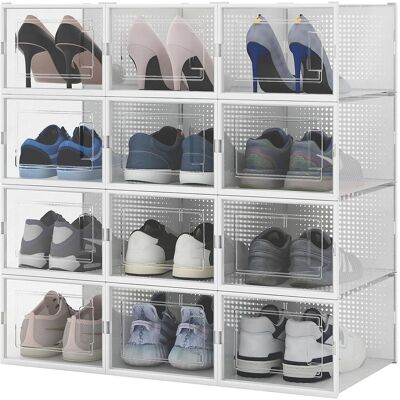 BAKAJI - Set 12 Stackable Shoe Boxes - Plastikowy - Pojemnik do przechowywania BAKAJI - Set 12 Stackable Shoe Boxes - Plastikowy - Pojemnik do przechowywania
