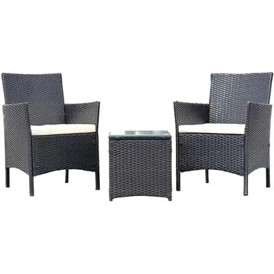 Bakaji Gartenset - Sessel, Tisch, Wetterfester Rattan Bakaji Gartenset - Sessel, Tisch, Wetterfester Rattan