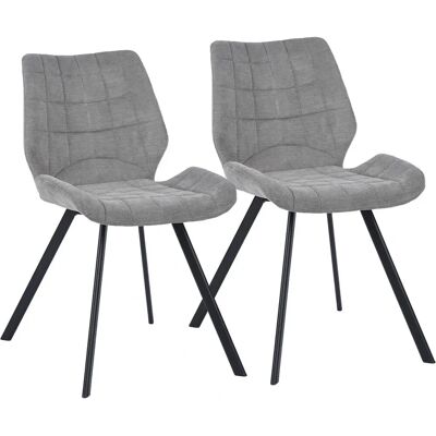SHALLY DOGAN - 2-Piece Set - Grijs - Stoffen zitting - Eetkamerstoelen SHALLY DOGAN - 2-Piece Set - Grijs - Stoffen zitting - Eetkamerstoelen