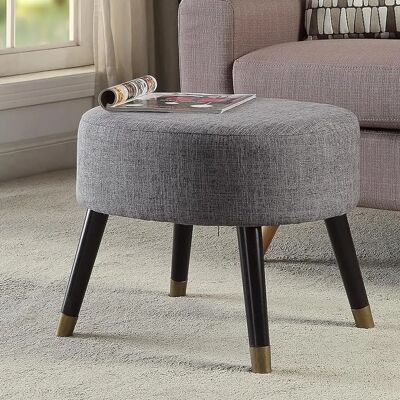 BAKAJI Pouf en Tissu Gris et Tabouret - Mobilier Moderne Polyvalent BAKAJI Pouf en Tissu Gris et Tabouret - Mobilier Moderne Polyvalent