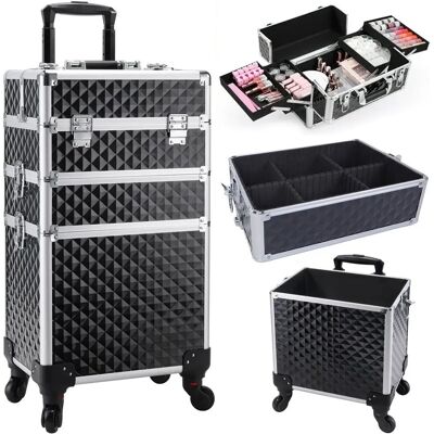 Generic - Chariot De Maquillage 3 En 1 - Svart - Makeup cart Generic - Chariot De Maquillage 3 En 1 - Svart - Makeup cart
