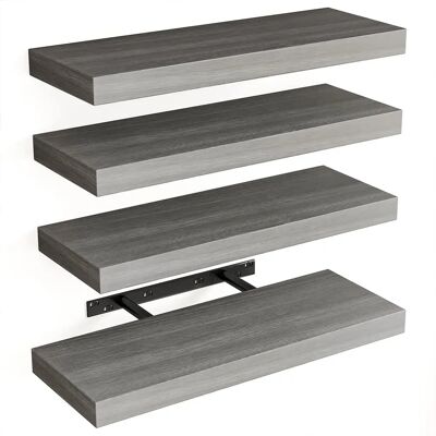 Bakaji Wandregale Set 4 Grau Holz Regale Vielseitig Bakaji Wandregale Set 4 Grau Holz Regale Vielseitig