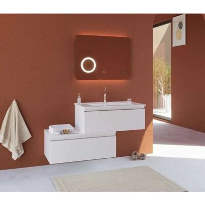 Kiamami Valentina - Mueble de baño suspendido de 120cm con cajones - Blanco Kiamami Valentina - Mueble de baño suspendido de 120cm con cajones - Blanco