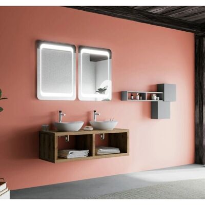 Kiamami Valentina Modern Badezimmer 120cm Eiche Doppelwaschbecken Kiamami Valentina Modern Badezimmer 120cm Eiche Doppelwaschbecken
