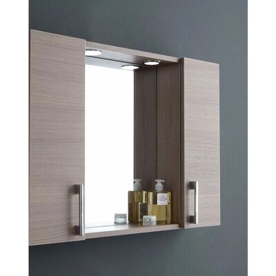 Espejo de baño con almacenamiento Roble Ahumado - Kiamami Valentina Espejo de baño con almacenamiento Roble Ahumado - Kiamami Valentina