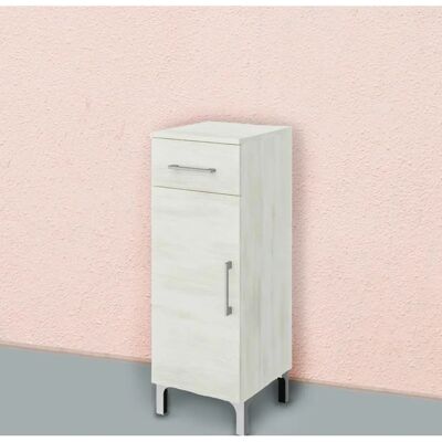 Meuble de salle de bain Kiamami Valentina - Porte réversible, 30cm, Chêne blanc - Publicité Meuble de salle de bain Kiamami Valentina - Porte réversible, 30cm, Chêne blanc - Publicité