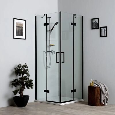 Kiamami Valentina Cabine de Douche Noire 80x80 - Design Moderne - Publicité Kiamami Valentina Cabine de Douche Noire 80x80 - Design Moderne - Publicité