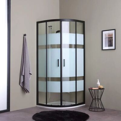 Kiamami Valentina Cabine de Douche Angle Noire 90x90 - Accessoire Moderne Kiamami Valentina Cabine de Douche Angle Noire 90x90 - Accessoire Moderne