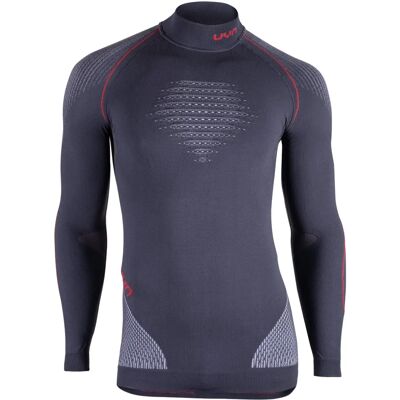UYN Evolutyon Mens Shirt LS Turtleneck - Charcoal/White/Red - L/XL - Shirt UYN Evolutyon Mens Shirt LS Turtleneck - Charcoal/White/Red - L/XL - Shirt