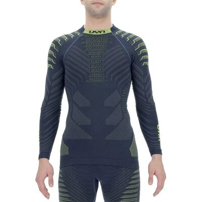 UYN Uomo RESILYON Camicia Blu Giallo - Maglietta Compressione Sportiva UYN Uomo RESILYON Camicia Blu Giallo - Maglietta Compressione Sportiva