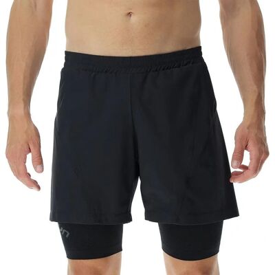 UYN Uomo Shorts Running Exceleration Performance 2 in 1 - Nero - M UYN Uomo Shorts Running Exceleration Performance 2 in 1 - Nero - M