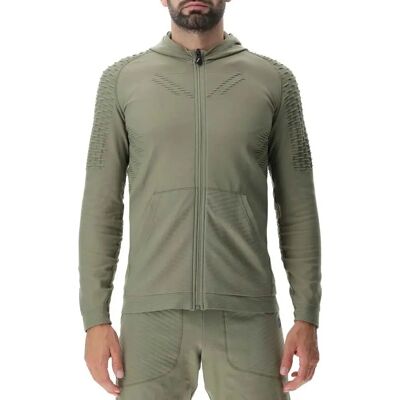 UYN Man Run Fit Ow Hooded Full Zip - Green - M UYN Man Run Fit Ow Hooded Full Zip - Green - M