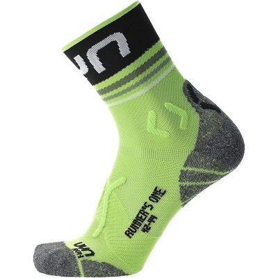 Uyn Runners ONE Short Socks - Lime - Nero - Calzini da corsa Uyn Runners ONE Short Socks - Lime - Nero - Calzini da corsa