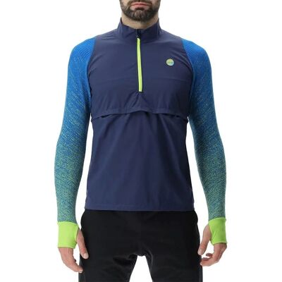 Camiseta de Correr para Hombre UYN Exceleration Windproof Manga Larga - Azul/Verde - XL Camiseta de Correr para Hombre UYN Exceleration Windproof Manga Larga - Azul/Verde - XL