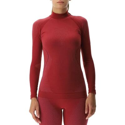 Uyn Evolutyon Camicia a Maniche Lunghe con Collo Alto - Traspirante, Ergonomica, Rossa - Maglia Uyn Evolutyon Camicia a Maniche Lunghe con Collo Alto - Traspirante, Ergonomica, Rossa - Maglia