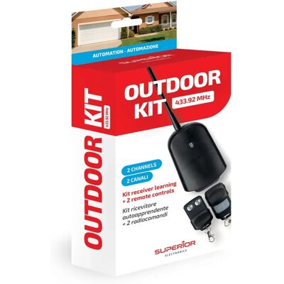 Kit receptor de garagem da Superior Electronics - 2 canais 433MHz Kit receptor de garagem da Superior Electronics - 2 canais 433MHz