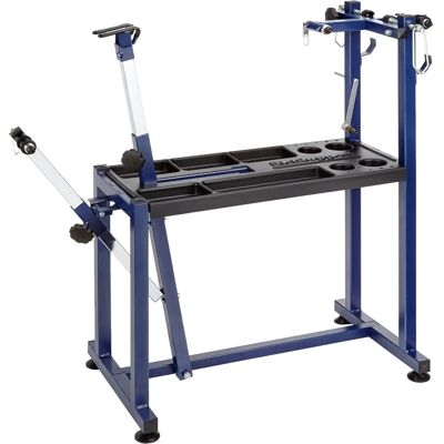 Tavolo da lavoro professionale blu BiciSupport con piastra di ricambio Tavolo da lavoro professionale blu BiciSupport con piastra di ricambio