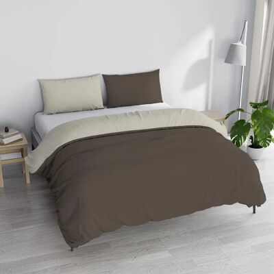 ITALIAN BED LINEN - Zestaw pościeli dwuosobowej Brąz / Beż 250 x 200 cm ITALIAN BED LINEN - Zestaw pościeli dwuosobowej Brąz / Beż 250 x 200 cm