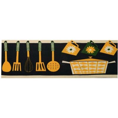 IPERBRIKO Webmarketpoint - Alfombra de cocina PVC amarillo negro - 120x50 cm IPERBRIKO Webmarketpoint - Alfombra de cocina PVC amarillo negro - 120x50 cm