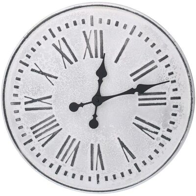 Vacchetti Wanduhr - 48x48cm Metall Weiß Schwarz Vacchetti Wanduhr - 48x48cm Metall Weiß Schwarz