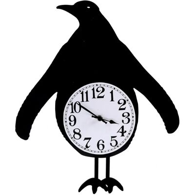 Reloj de Madera Pingüino con Péndulo Negro - 38x37x6 cm Reloj de Madera Pingüino con Péndulo Negro - 38x37x6 cm