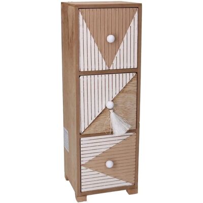 VACCHETTI Armario de madera rectangular con 3 cajones - Muebles VACCHETTI Armario de madera rectangular con 3 cajones - Muebles
