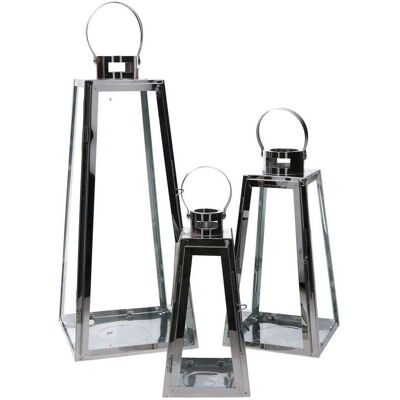 WEBMARKETPOINT - Silberne quadratische Metalllaterne 20,5x20x47 cm WEBMARKETPOINT - Silberne quadratische Metalllaterne 20,5x20x47 cm