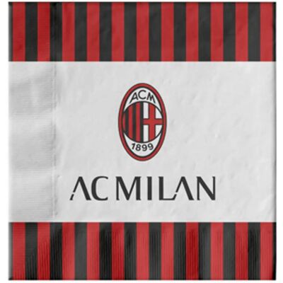 Jadeo AC Milan Paper Napkins - 33x33cm Set of 20 Jadeo AC Milan Paper Napkins - 33x33cm Set of 20
