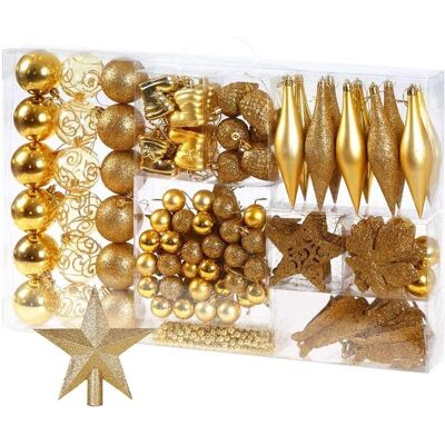 Bakaji Gold Weihnachtsbaumdekorationen - 102 Stück Bakaji Gold Weihnachtsbaumdekorationen - 102 Stück