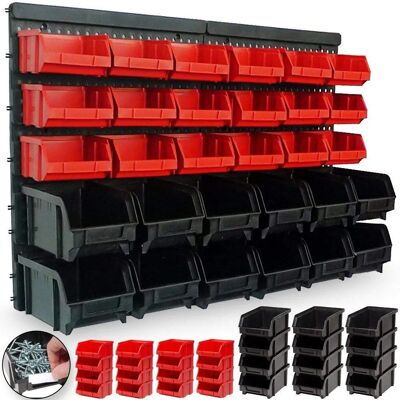Pannello da Parete Bakaji con 32 Contenitori - Organizzazione da Parete Pannello da Parete Bakaji con 32 Contenitori - Organizzazione da Parete