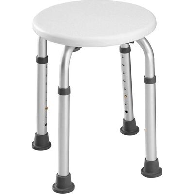 Banaki Tabouret de douche rond blanc réglable - Siège de douche - Publicité Banaki Tabouret de douche rond blanc réglable - Siège de douche - Publicité