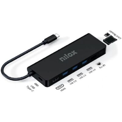 Nilox Modell NXDSUSBC04 - USB-C 8-in-1 Dockingstation, 4K HDMI Nilox Modell NXDSUSBC04 - USB-C 8-in-1 Dockingstation, 4K HDMI