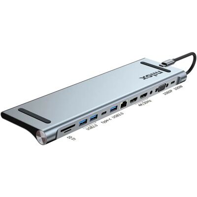 Nilox NXDSUSBC07 Graue 12-in-1 USB-C Dockingstation Nilox NXDSUSBC07 Graue 12-in-1 USB-C Dockingstation
