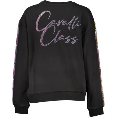 Cavalli Class Dames Zwart Sweatshirt - Lange mouwen, Katoenmenging, Logo print Cavalli Class Dames Zwart Sweatshirt - Lange mouwen, Katoenmenging, Logo print