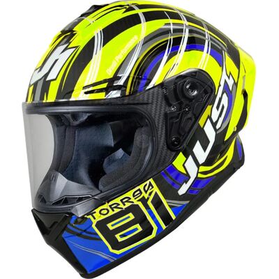 Casco Replica Carbon Just1 J-GPR Torres - Blu Giallo - M Casco Replica Carbon Just1 J-GPR Torres - Blu Giallo - M