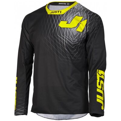 Just1 J-Force Lighthouse Maglietta da Motocross - Nero Giallo - M - Unisex Just1 J-Force Lighthouse Maglietta da Motocross - Nero Giallo - M - Unisex