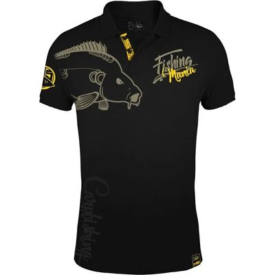 Hotspot Design Fishing Mania Carpfishing Polo - Manga corta, Negro Hotspot Design Fishing Mania Carpfishing Polo - Manga corta, Negro