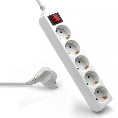 Ewent EW3916 Extensor de corriente - 5 tomas - Blanco Ewent EW3916 Extensor de corriente - 5 tomas - Blanco