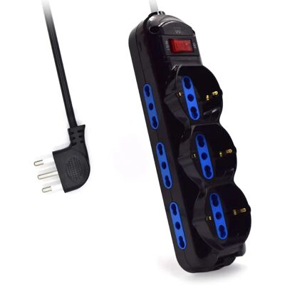 EWENT EW3960 Strömskinne - 9 Uttag, Italiensk Kontakt, Överspänningsskydd EWENT EW3960 Strömskinne - 9 Uttag, Italiensk Kontakt, Överspänningsskydd