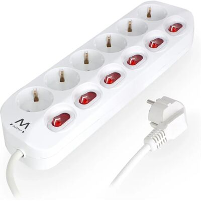 Multiplicador Ewent EW3933 - 6 Tomadas, Cabo 1,5m, Interno Multiplicador Ewent EW3933 - 6 Tomadas, Cabo 1,5m, Interno