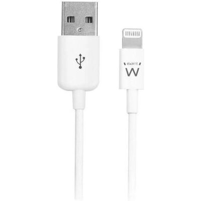 Ewent EW9902 - Câble Lightning 2 m - Blanc - USB 2.0 - Publicité Ewent EW9902 - Câble Lightning 2 m - Blanc - USB 2.0 - Publicité