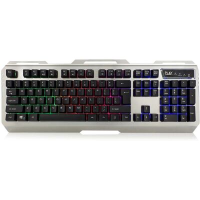 Ewent Zwart Zilver Gaming Toetsenbord - Gaming Toetsenbord met Verlichting, Anti-Ghosting Ewent Zwart Zilver Gaming Toetsenbord - Gaming Toetsenbord met Verlichting, Anti-Ghosting