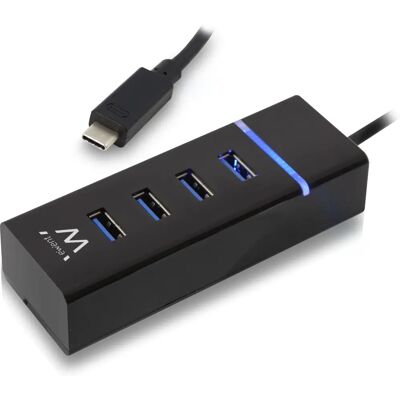 Ewent EW1137 Hub USB-C 4 Portas USB 3.1 Preto - Concentrador USB Ewent EW1137 Hub USB-C 4 Portas USB 3.1 Preto - Concentrador USB