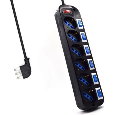 Protector contra sobretensiones Ewent EW3850 - 6 enchufes, 220V, Montaje en pared Protector contra sobretensiones Ewent EW3850 - 6 enchufes, 220V, Montaje en pared